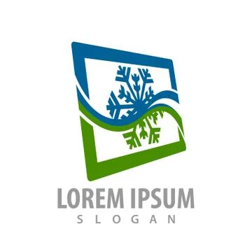 Snowflake frame logo concept design. Symbol graphic template element vector Illustrazione stock