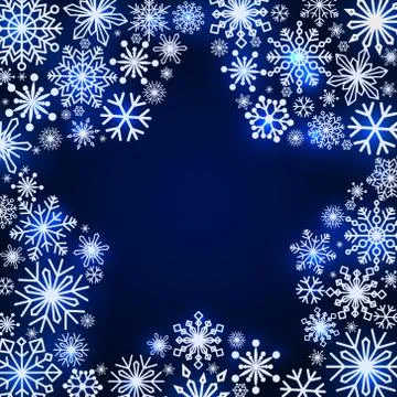 Snowflake frame in the shape of a star. Winter theme. New Year s and Christmas Stock Illustration