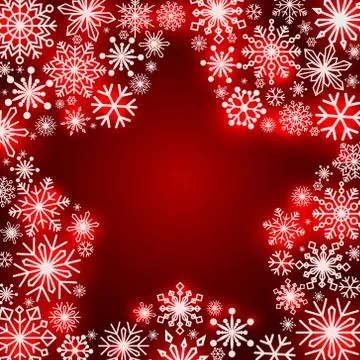 Snowflake frame in the shape of a star. Winter theme. New Year s and Christmas Stock Illustration
