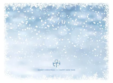 Snowflake frame winter background with snow on christmas holiday and happy ne Illustrazione stock