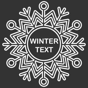 Snowflake frame. Winter theme. New Year s and Christmas. Vector Image. Stock Illustration