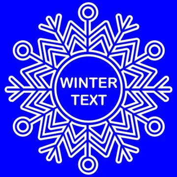 Snowflake frame. Winter theme. New Year s and Christmas. Vector Image. Stock Illustration