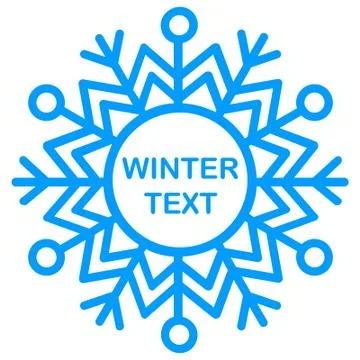 Snowflake frame. Winter theme. New Year s and Christmas. Vector Image. Stock Illustration