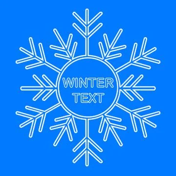 Snowflake frame. Winter theme. New Year s and Christmas. Vector Image. Stock Illustration