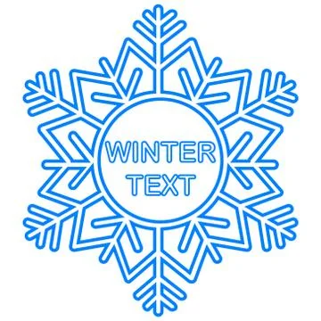 Snowflake frame. Winter theme. New Year s and Christmas. Vector Image. Stock Illustration