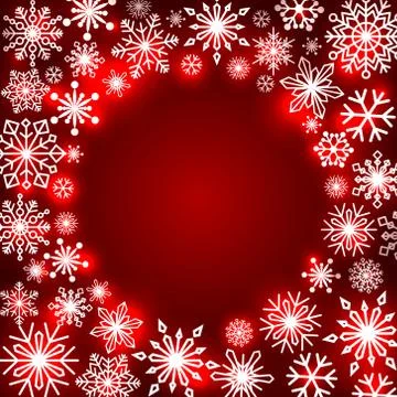 Snowflake frame. Winter theme. New Year s and Christmas. Snowflakes of different Stock Illustration