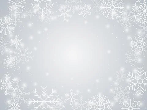 Snowflake frame, winter xmas border. Ice snow texture, merry christmas and new Stock Illustration