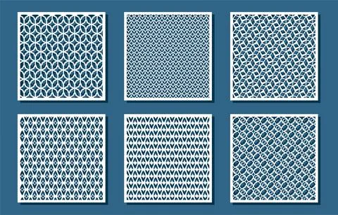 Snowflake in gexagon seamless pattern for laser cutting. Universal greeting card 스톡 일러스트