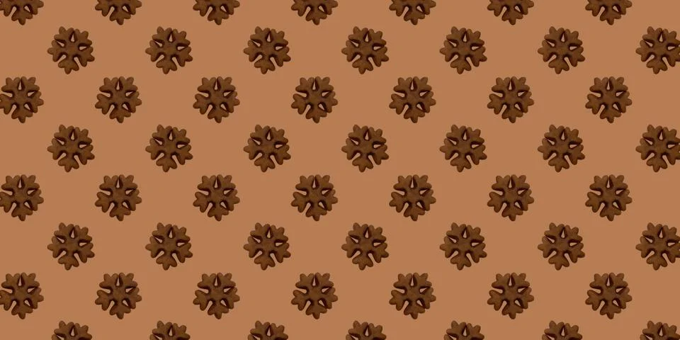 Snowflake gingerbread cookie pattern.Christmas composition, holiday card Stock Photos