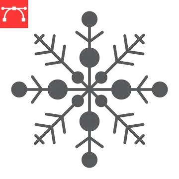 Snowflake glyph icon Stock Illustration