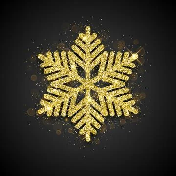 Snowflake with gold glitter texture 스톡 일러스트