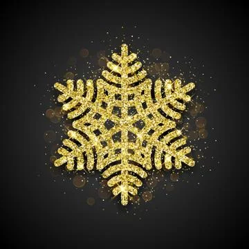 Snowflake of golden glitter texture Stock Illustration