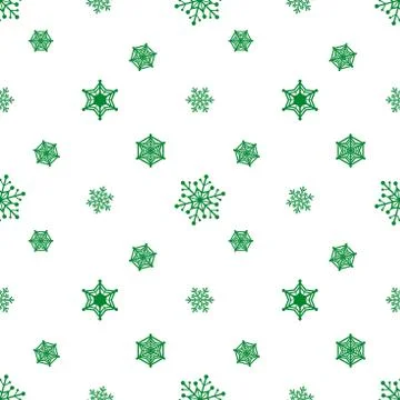Snowflake green white background Illustrazione stock