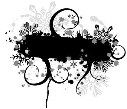 Snowflake grunge frame, elements for design, vector Stock Illustration