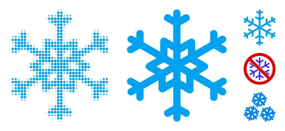 Snowflake Halftone and Solid Icon イラスト素材