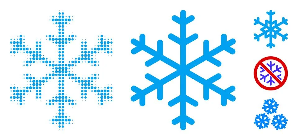 Snowflake Halftone and Solid Icon Stock Illustration