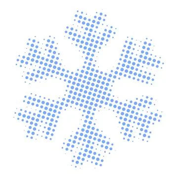 Snowflake halftone dot icon. Halftone array contains round elements. Vector Ilustración de archivo
