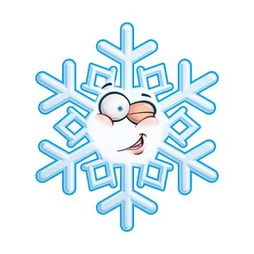 Snowflake head - winking Stock Illustration