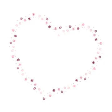 Snowflake Heart Frame Border Stock Illustration