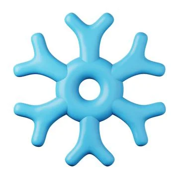 Snowflake high quality 3D render illustration icon. Illustrazione stock