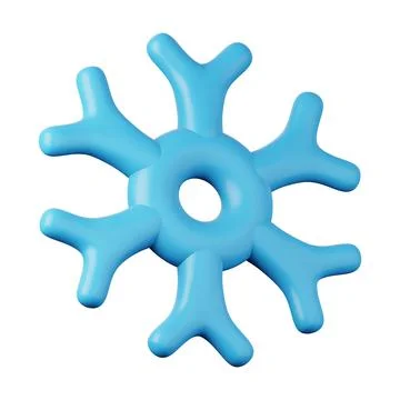 Snowflake high quality 3D render illustration icon. Illustrazione stock