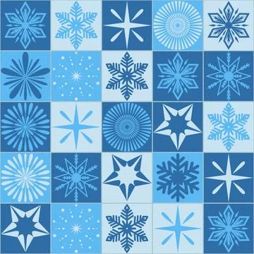 Snowflake ice seamless pattern for textile design. Vector illustration christ Stock Illustration