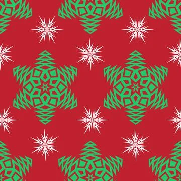 Snowflake ice seamless pattern for textile design. Vector illustration christ Stock Illustration