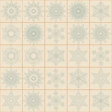 Snowflake ice seamless pattern for textile design, muted pastel color. Vect.. Ilustración de archivo