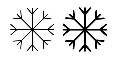 Snowflake icon in black and white. vector icon pack for websites Stock Illustration