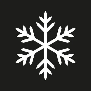 Snowflake icon on black background. Stock Illustration