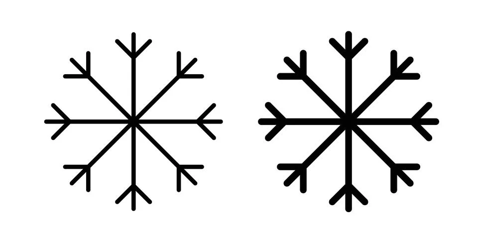 Snowflake icon black vector isolated on white Stock Illustration