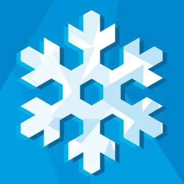 Snowflake icon in blue with background and sea. Stock Illustration