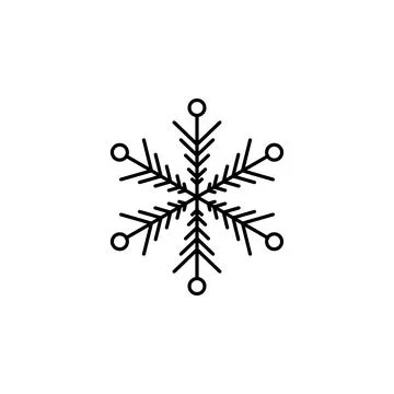 Snowflake icon. Christmas and winter theme. Simple outline illustration on white Stock Illustration