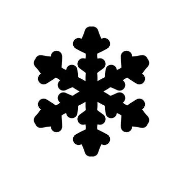 Snowflake icon. Christmas simple flat black vector illustration on white Stock Illustration