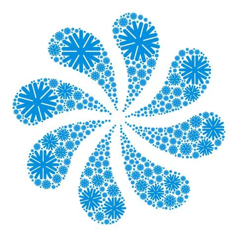 Snowflake Icon Curl Stream Stock Illustration