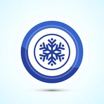 Snowflake icon design, Keep frozen icon. Blue Color Button Design Illustrazione stock