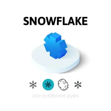 Snowflake icon in different style Stock Illustration