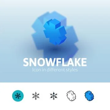 Snowflake icon in different style Stock Illustration
