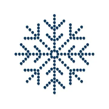 Snowflake icon with dot design on white background. Christmas and winter Stock Illustration