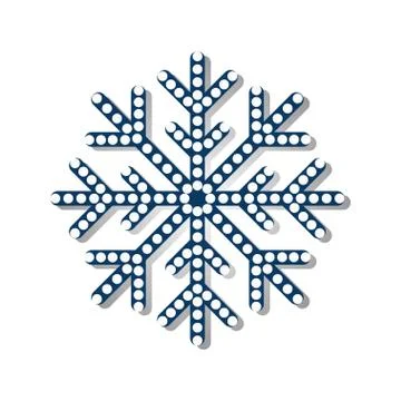 Snowflake icon with dot design on white background. Christmas and winter Stock Illustration