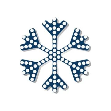 Snowflake icon with dot design on white background. Christmas and winter Stock Illustration