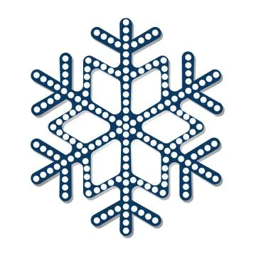Snowflake icon with dot design on white background. Christmas and winter them Stock Illustration