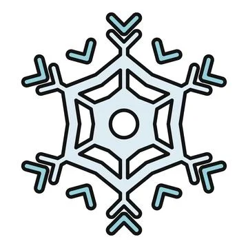 Snowflake icon featuring a symmetrical design for winter cold Stock Illustration