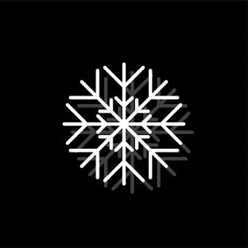 Snowflake icon flat Stock Illustration