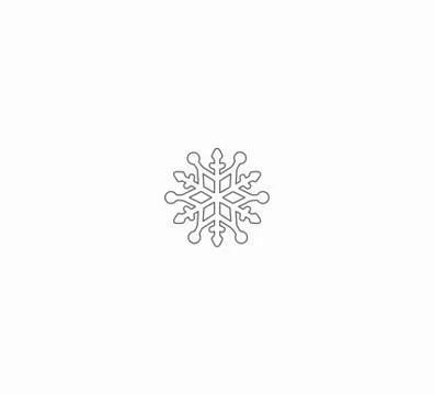 Snowflake Icon. Flat logo of snowflake isolated on white background. New Year Stock Illustration