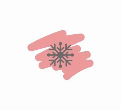 Snowflake Icon. Flat logo of snowflake isolated on white background. New Year Stock Illustration
