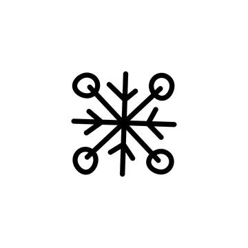 Snowflake Icon. Flat logo of snowflake isolated on white background. New Year Stock Illustration