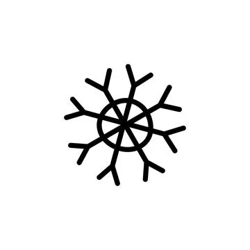 Snowflake Icon. Flat logo of snowflake isolated on white background. New Year Stock Illustration