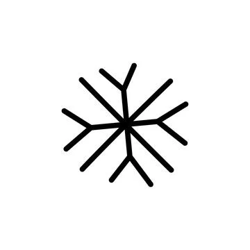 Snowflake Icon. Flat logo of snowflake isolated on white background. New Year Stock Illustration