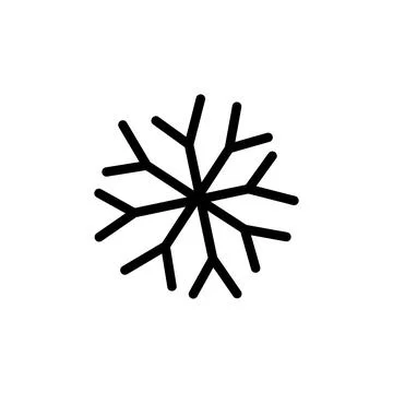 Snowflake Icon. Flat logo of snowflake isolated on white background. New Year Stock Illustration